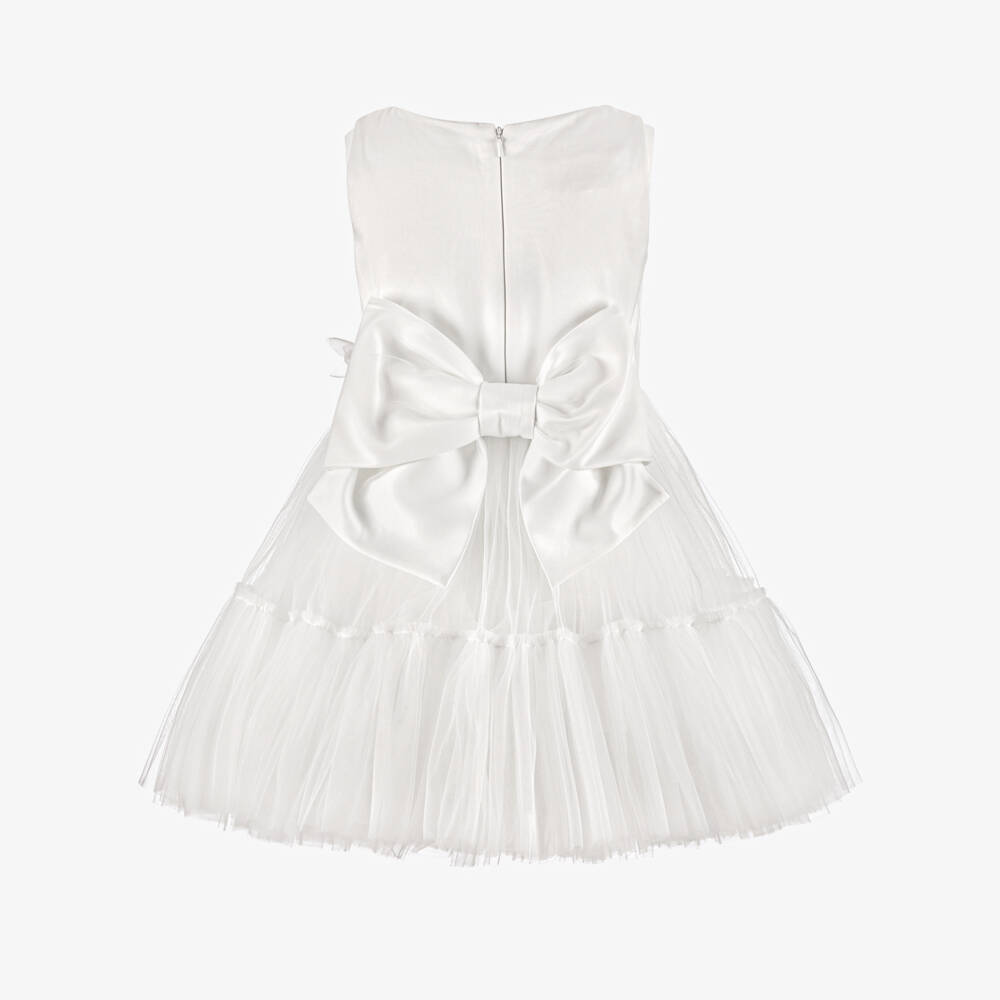 Junona-Girls White Tulle Dress with Bolero | Childrensalon