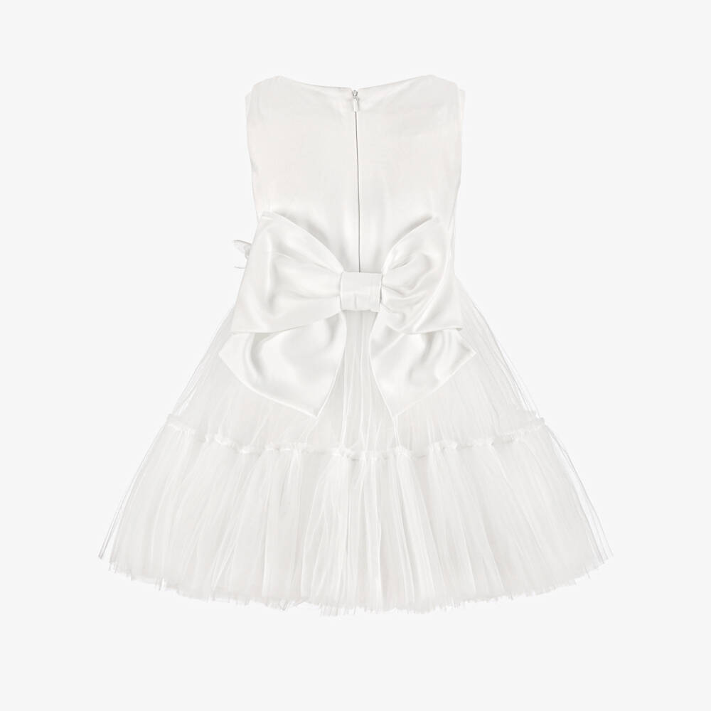Junona-Girls White Tulle Dress with Bolero | Childrensalon