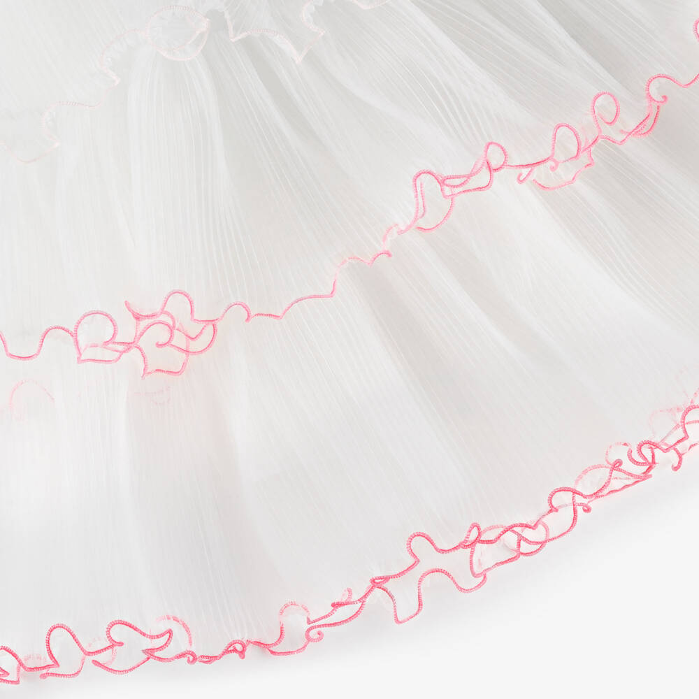 Junona-Girls White Tulle Ruffle Skirt | Childrensalon