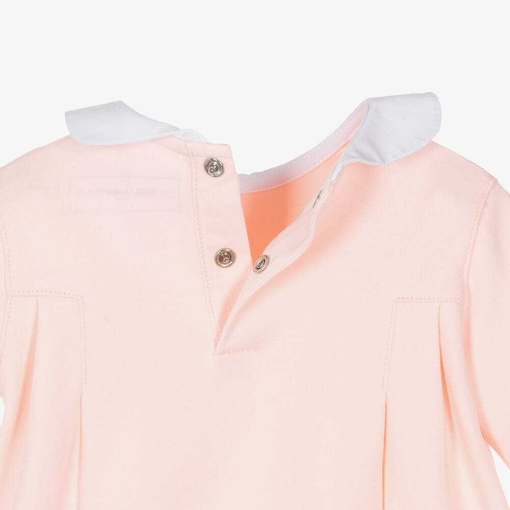 KARL LAGERFELD KIDS-Baby Girls Pink Cotton Dress with Choupette Motif | Childrensalon