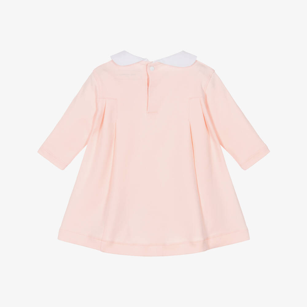 KARL LAGERFELD KIDS-Baby Girls Pink Cotton Dress with Choupette Motif | Childrensalon