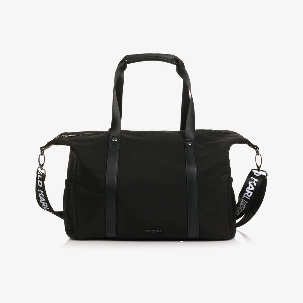 KARL LAGERFELD KIDS-Black Changing Bag with Key Charm (38cm) | Childrensalon