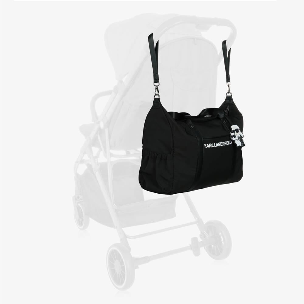 KARL LAGERFELD KIDS-Black Changing Bag with Key Charm (38cm) | Childrensalon
