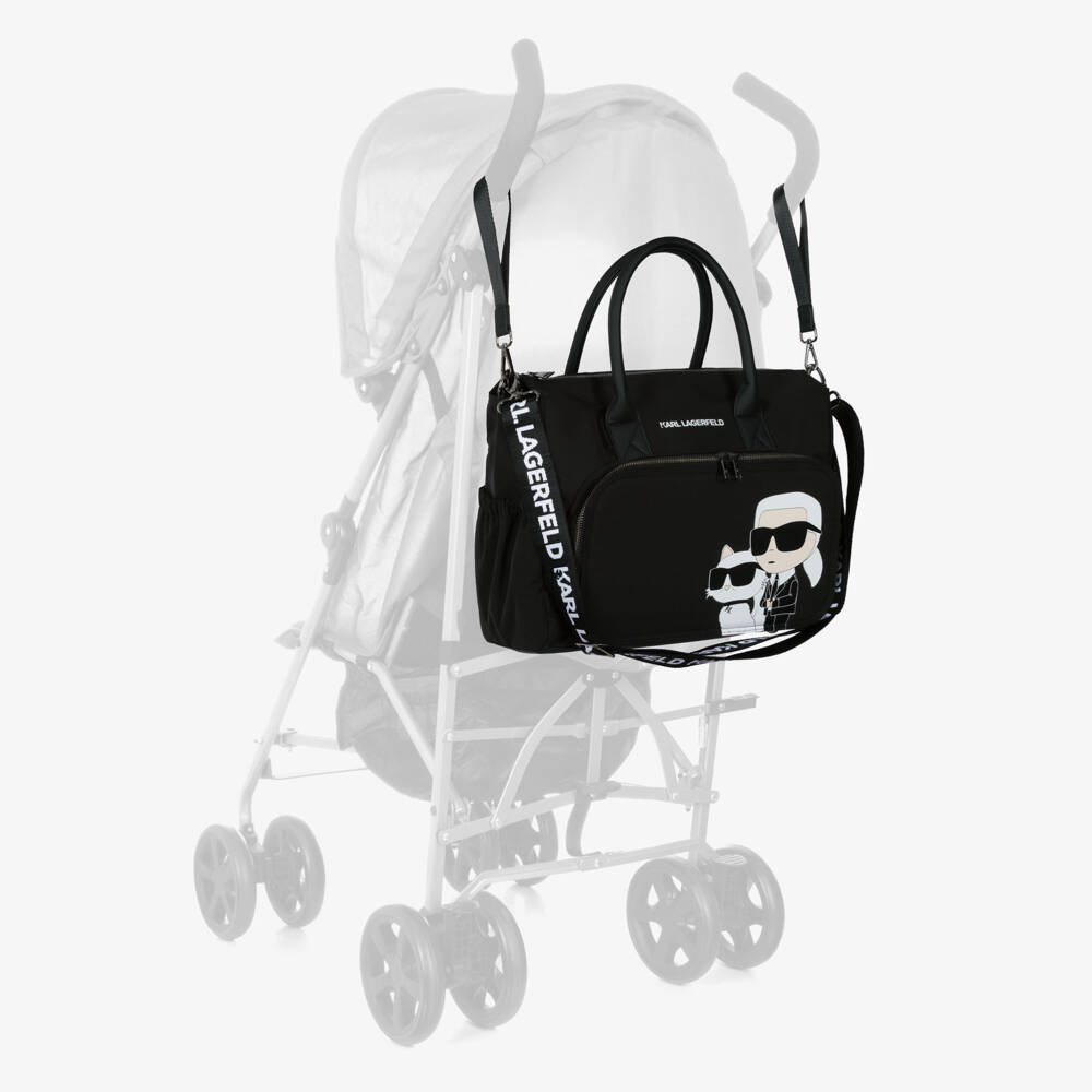 KARL LAGERFELD KIDS-Black Karl & Choupette Changing Bag (43cm) | Childrensalon