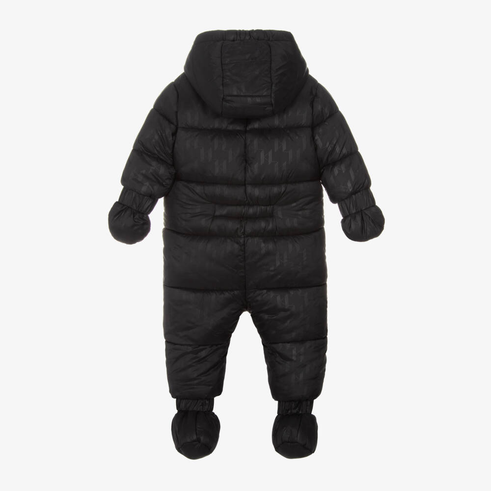 KARL LAGERFELD KIDS-Black Monogram Snowsuit | Childrensalon