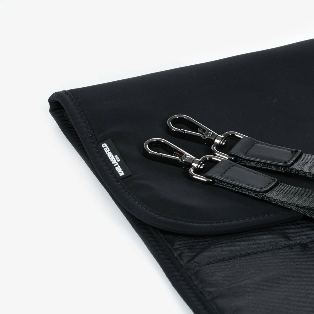 KARL LAGERFELD KIDS-Black New Ikons Logo Changing Bag (45cm) | Childrensalon