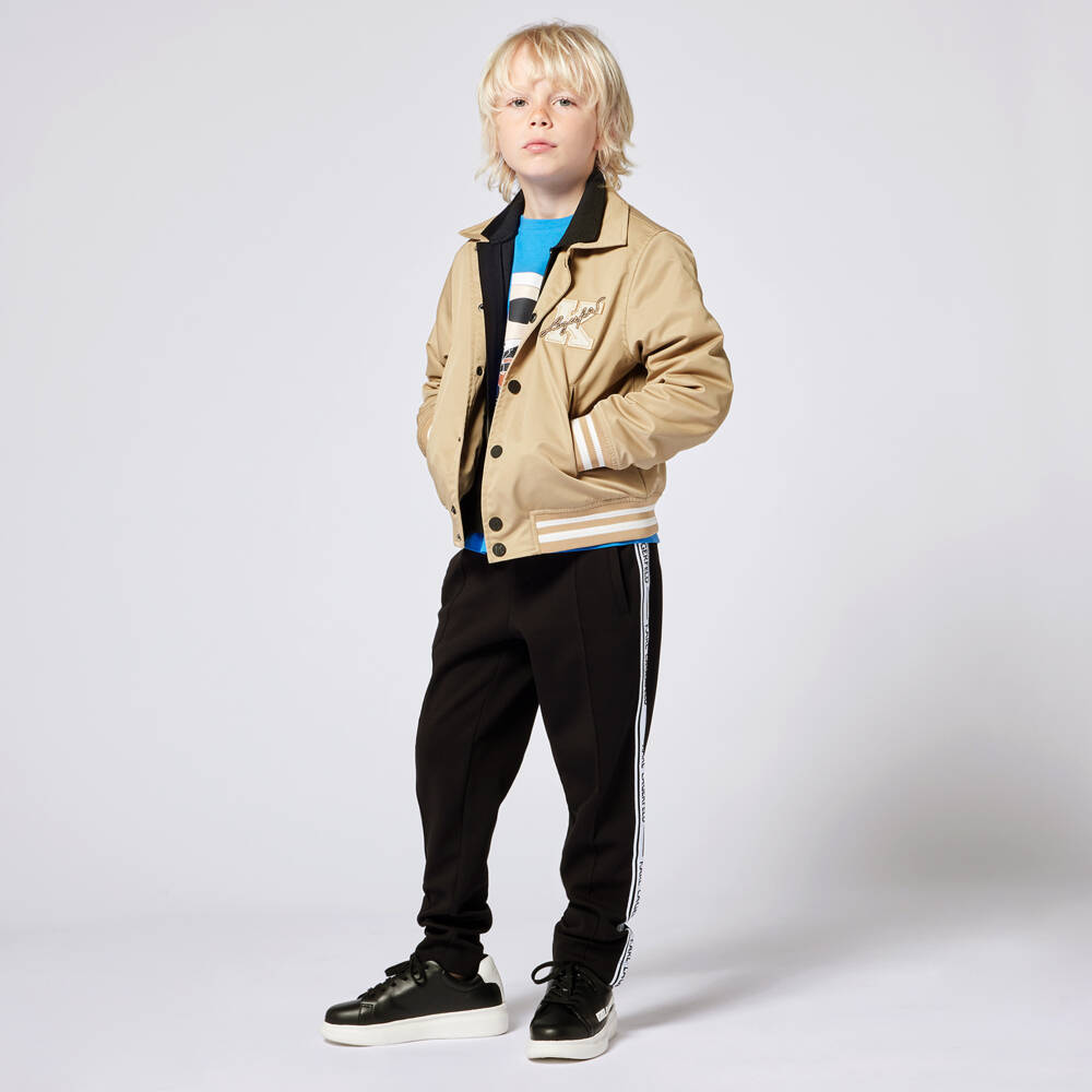 KARL LAGERFELD KIDS-Boys Beige Rue St Guillaume Jacket | Childrensalon