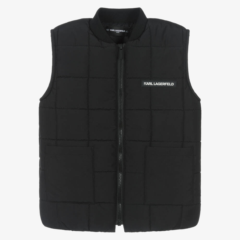 KARL LAGERFELD KIDS-جيليه بسحاب مبطن لون أسود للأولاد  | Childrensalon