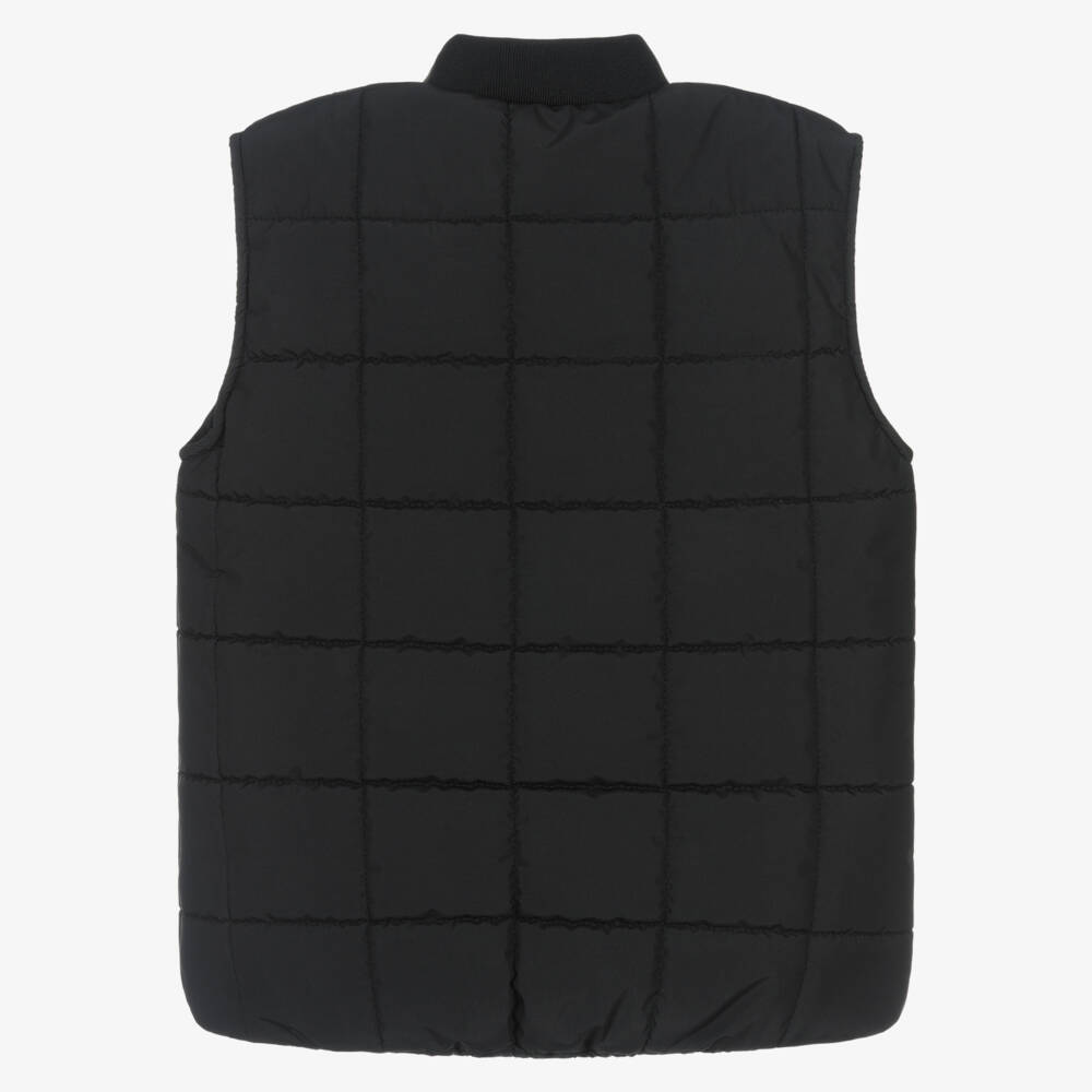 KARL LAGERFELD KIDS-Жилет на молнии черный стеганый для мальчиков | Childrensalon