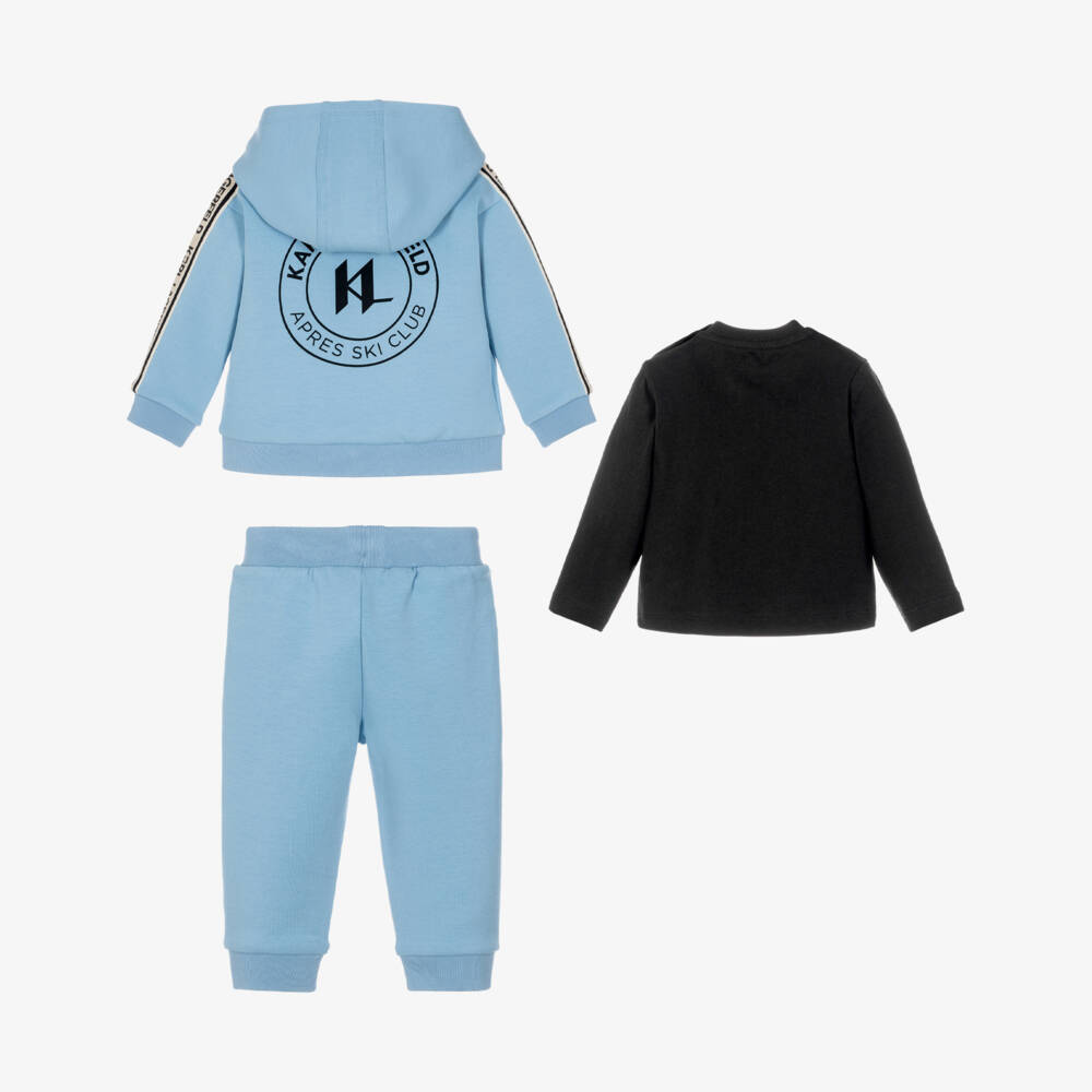 KARL LAGERFELD KIDS-Boys Blue Jersey Ski Club Tracksuit Set | Childrensalon