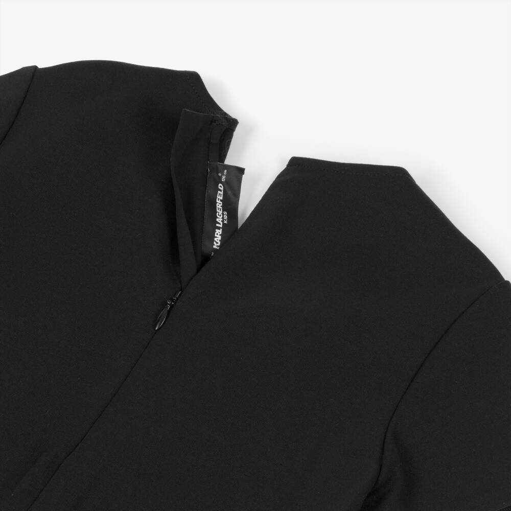 KARL LAGERFELD KIDS-Girls Black Milano Jersey & Sequinned Tulle Dress | Childrensalon