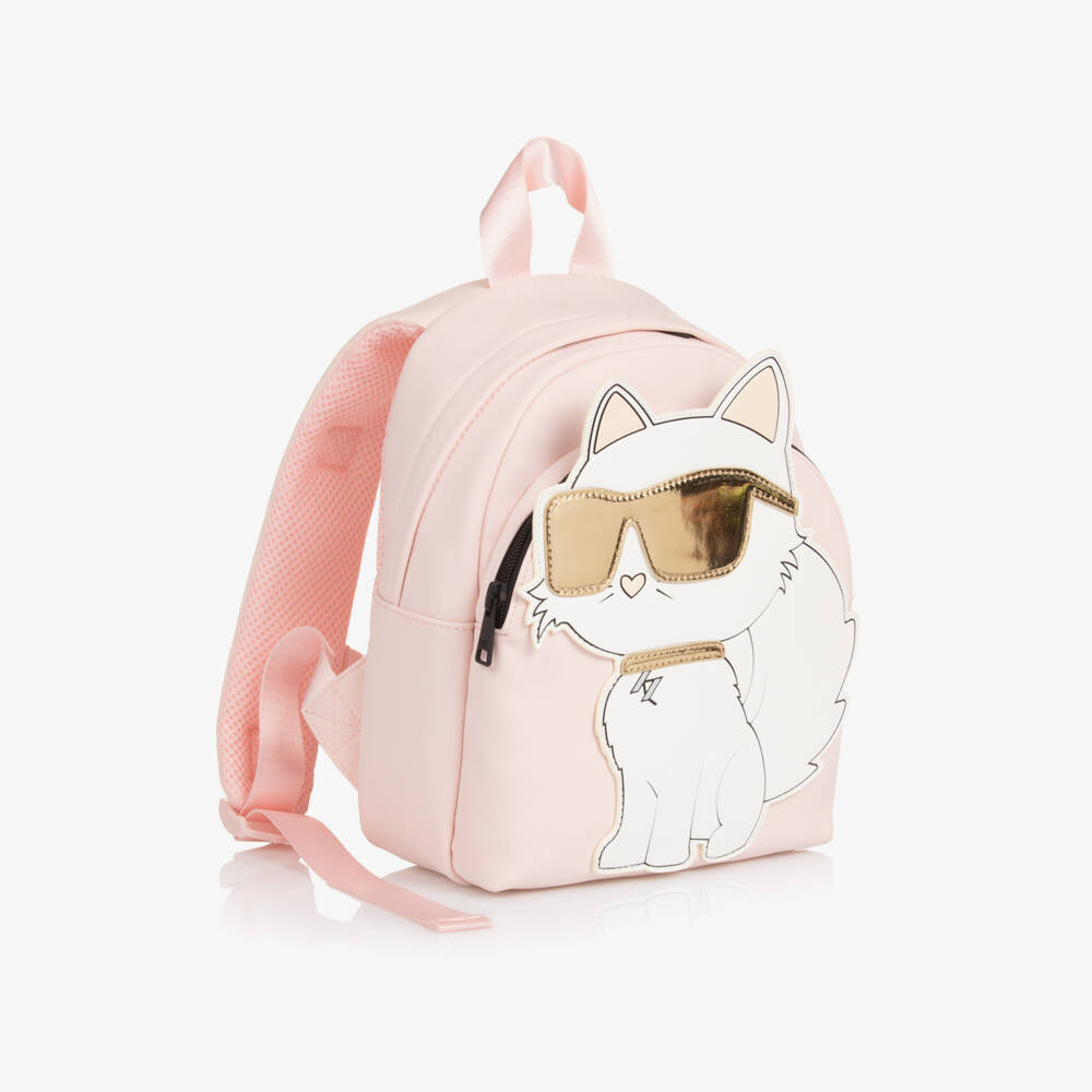 KARL LAGERFELD KIDS-Girls Pink Choupette Backpack (26cm) | Childrensalon