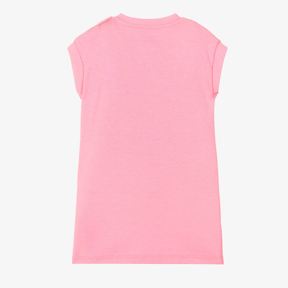 KARL LAGERFELD KIDS-Girls Pink Jersey Choupette Print Dress | Childrensalon