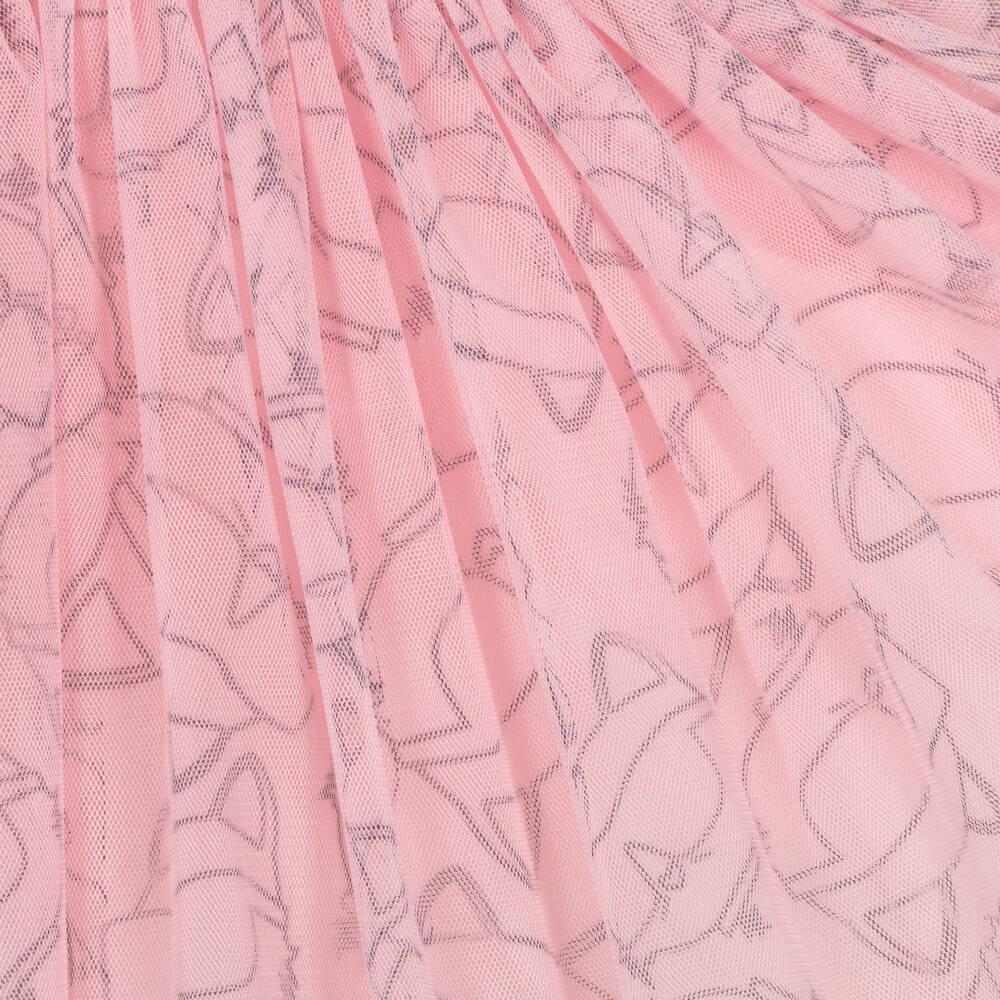 KARL LAGERFELD KIDS-Girls Pink Tulle Choupette Dress | Childrensalon