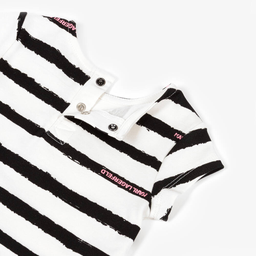 KARL LAGERFELD KIDS-Girls Striped T-Shirt & Pink Skirt Set | Childrensalon
