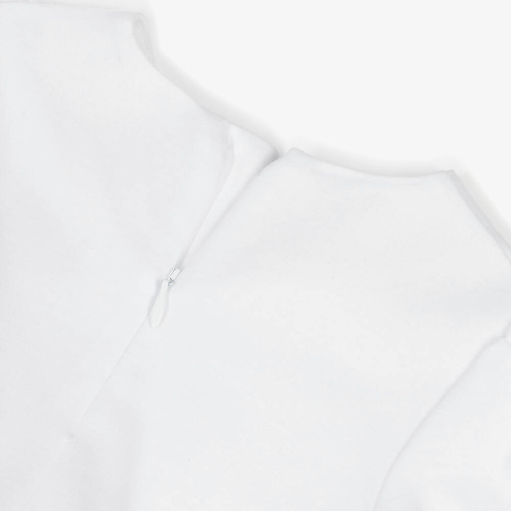 KARL LAGERFELD KIDS-Girls White & Black Cotton Choupette Print Dress | Childrensalon