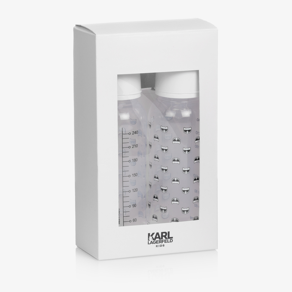KARL LAGERFELD KIDS-Белые детские бутылочки (2шт.) | Childrensalon