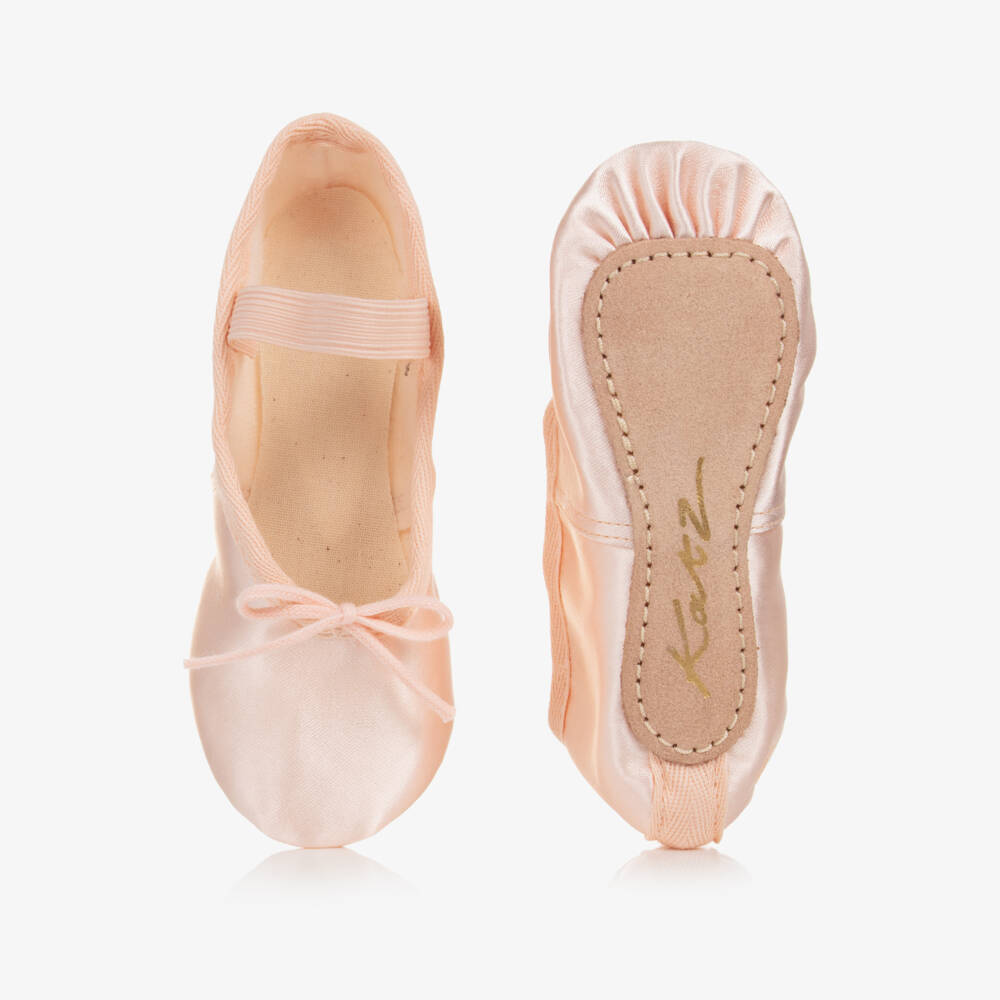 Katz-Girls Pink Satin Ballet Shoes | Childrensalon