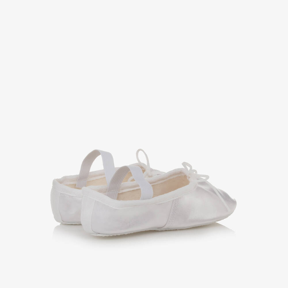Katz-Girls White Satin Ballet Shoes | Childrensalon