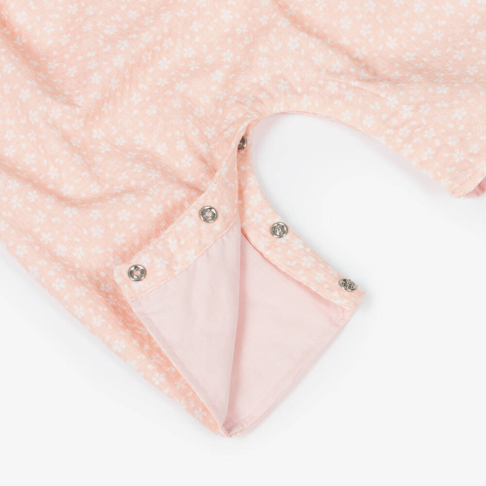 KENZO KIDS-Baby Girls Pink Floral Dungaree Set | Childrensalon