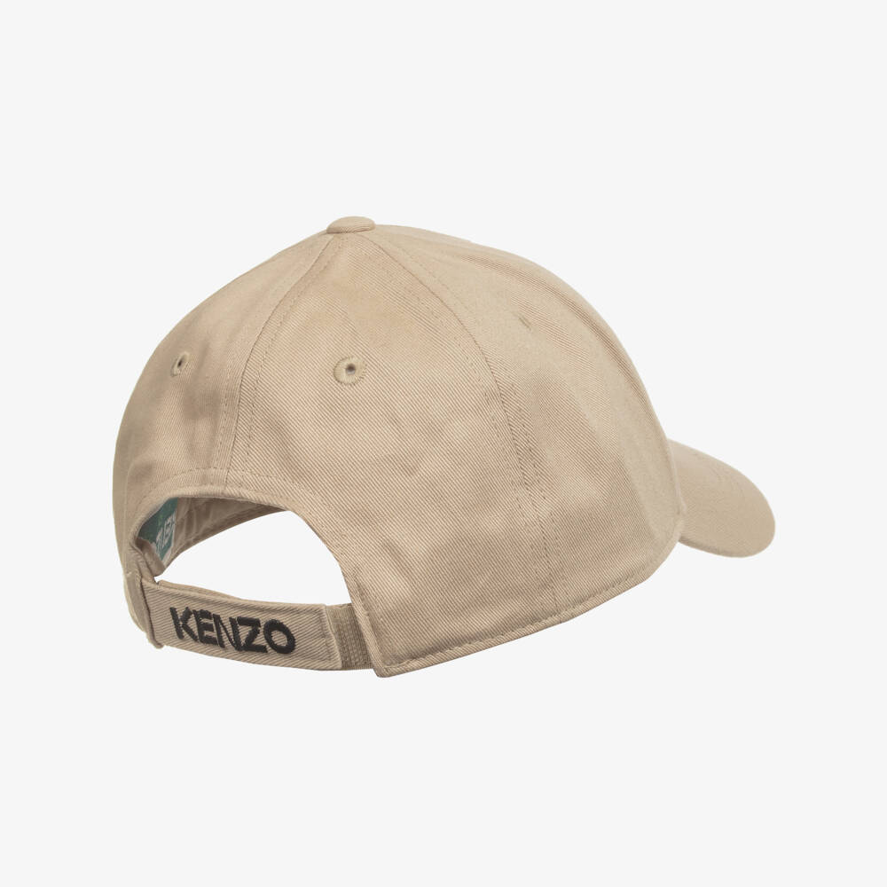 KENZO KIDS-Beige Cotton Lucky Tiger Cap | Childrensalon