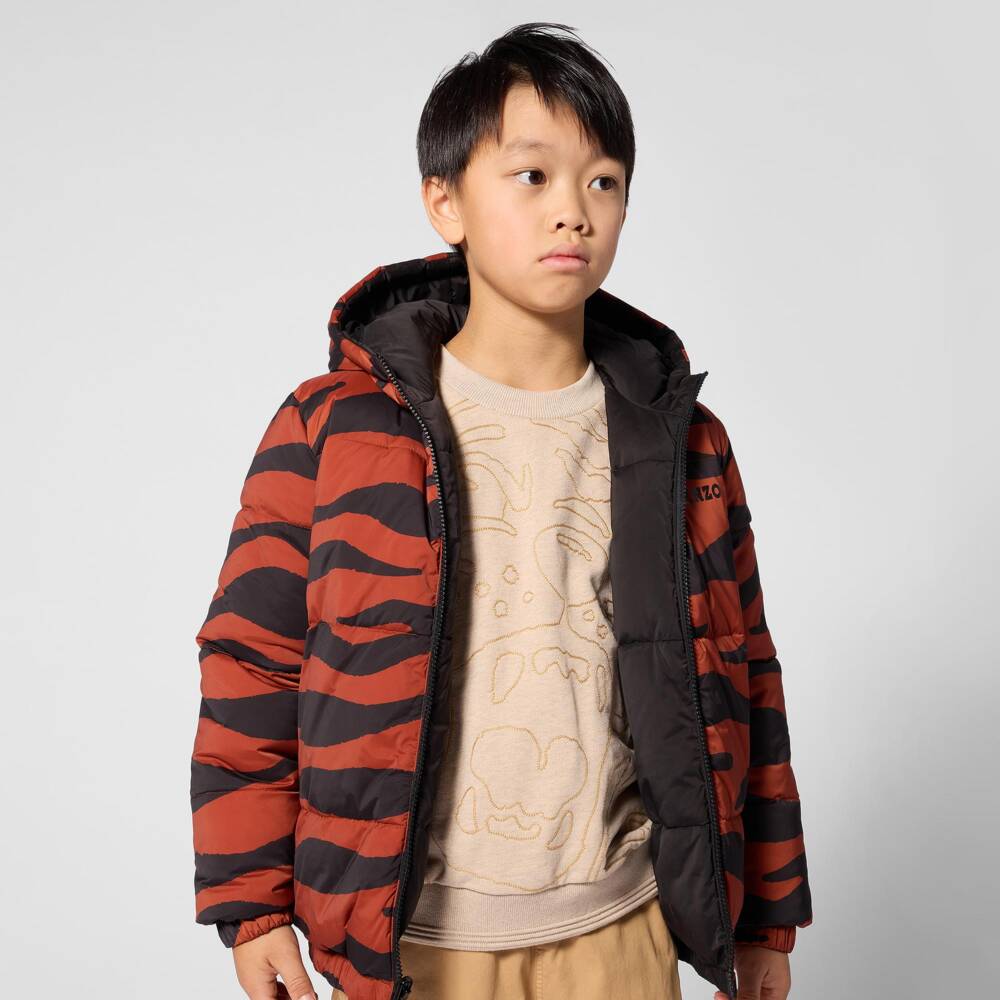 KENZO KIDS-Black Reversible Tiger Stripe Jacket | Childrensalon