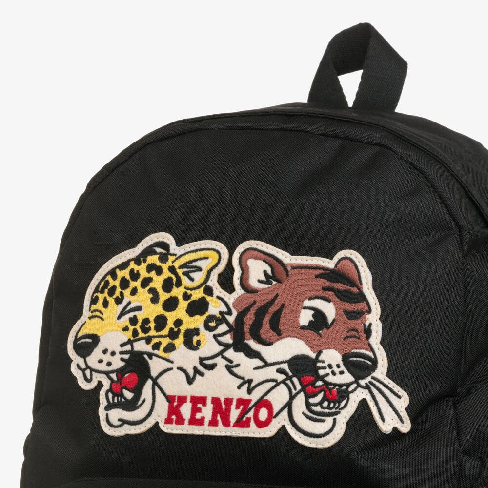 KENZO KIDS-Black Tiger & Friend Backpack (38cm) | Childrensalon