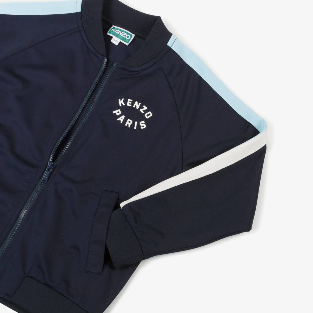 KENZO KIDS-Blue Lucky Tiger Zip-Up Top | Childrensalon