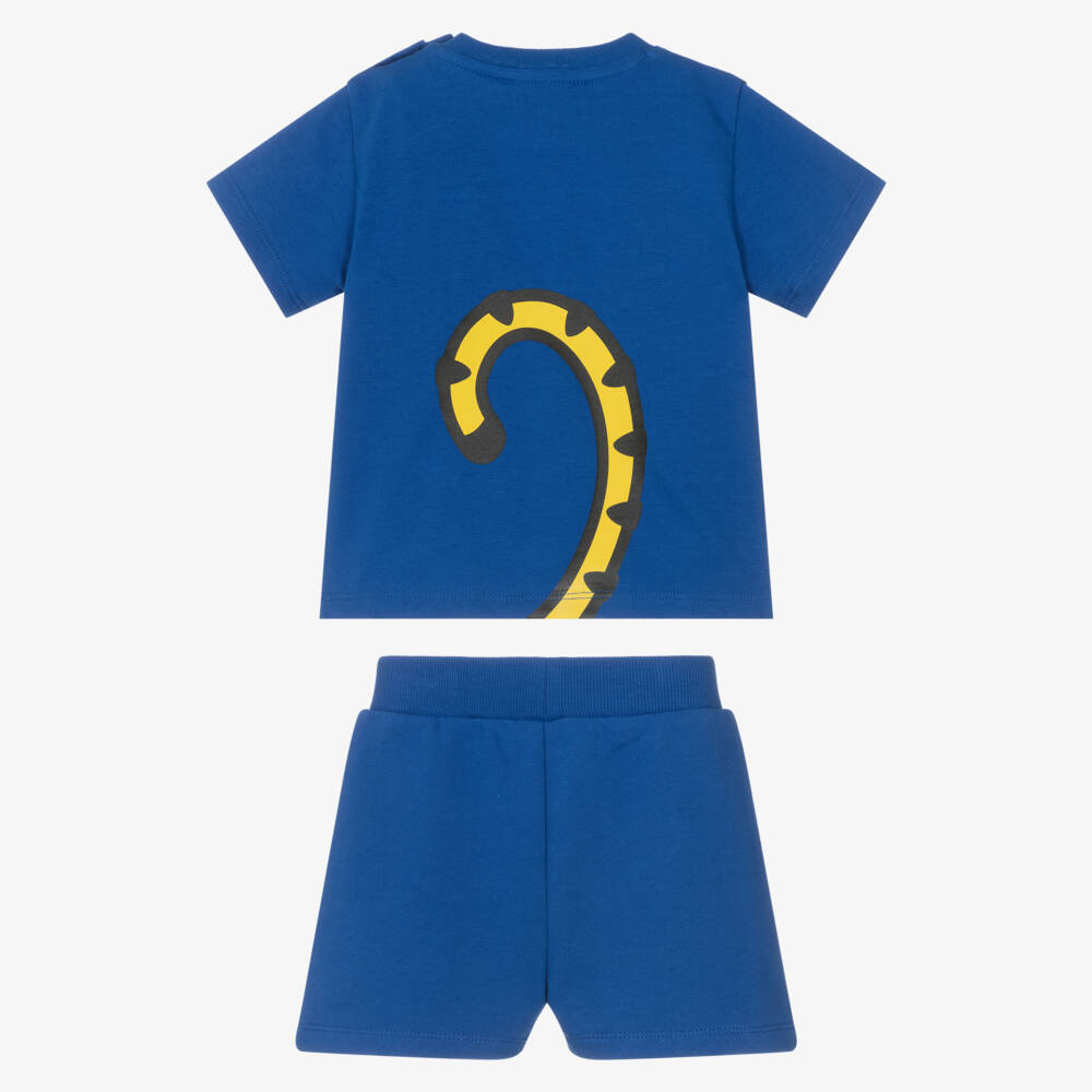 KENZO KIDS-Boys Blue Cotton Jersey Kotora Tiger Shorts Set | Childrensalon
