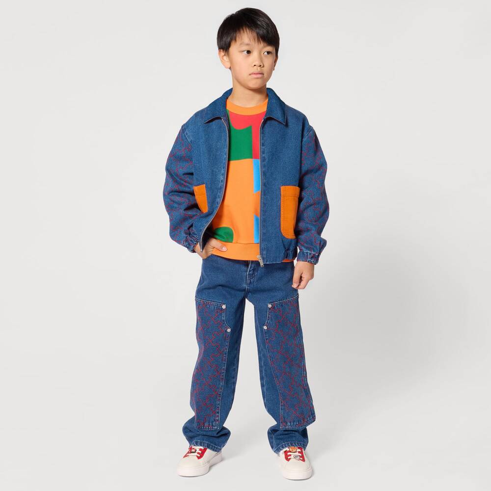 KENZO KIDS-جاكيت بومبر دنيم لون أزرق للأولاد | Childrensalon