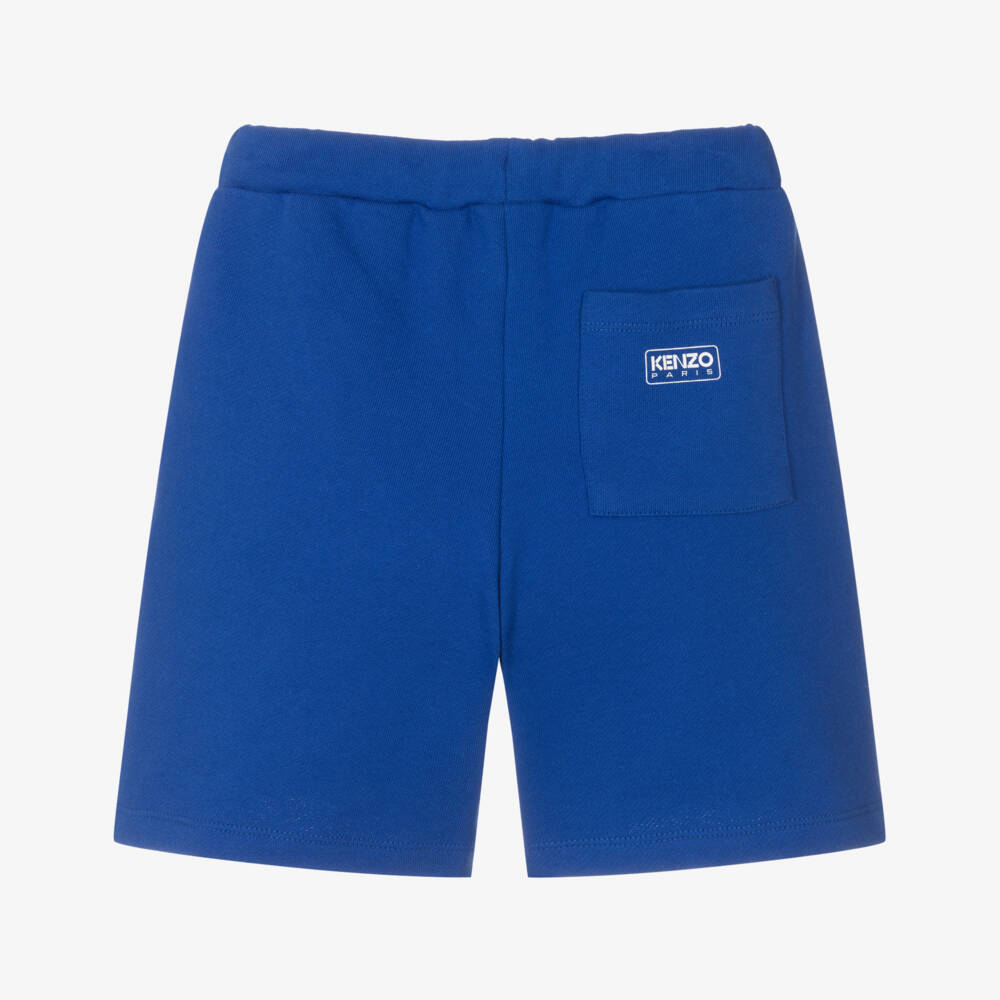KENZO KIDS-Boys Blue Organic Cotton Jersey Shorts | Childrensalon