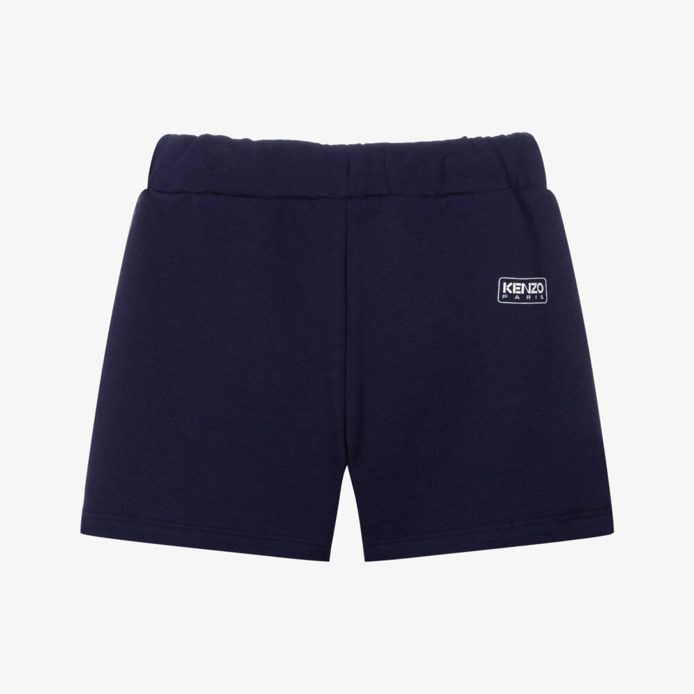 KENZO KIDS-Boys Blue Organic Cotton Jersey Shorts | Childrensalon