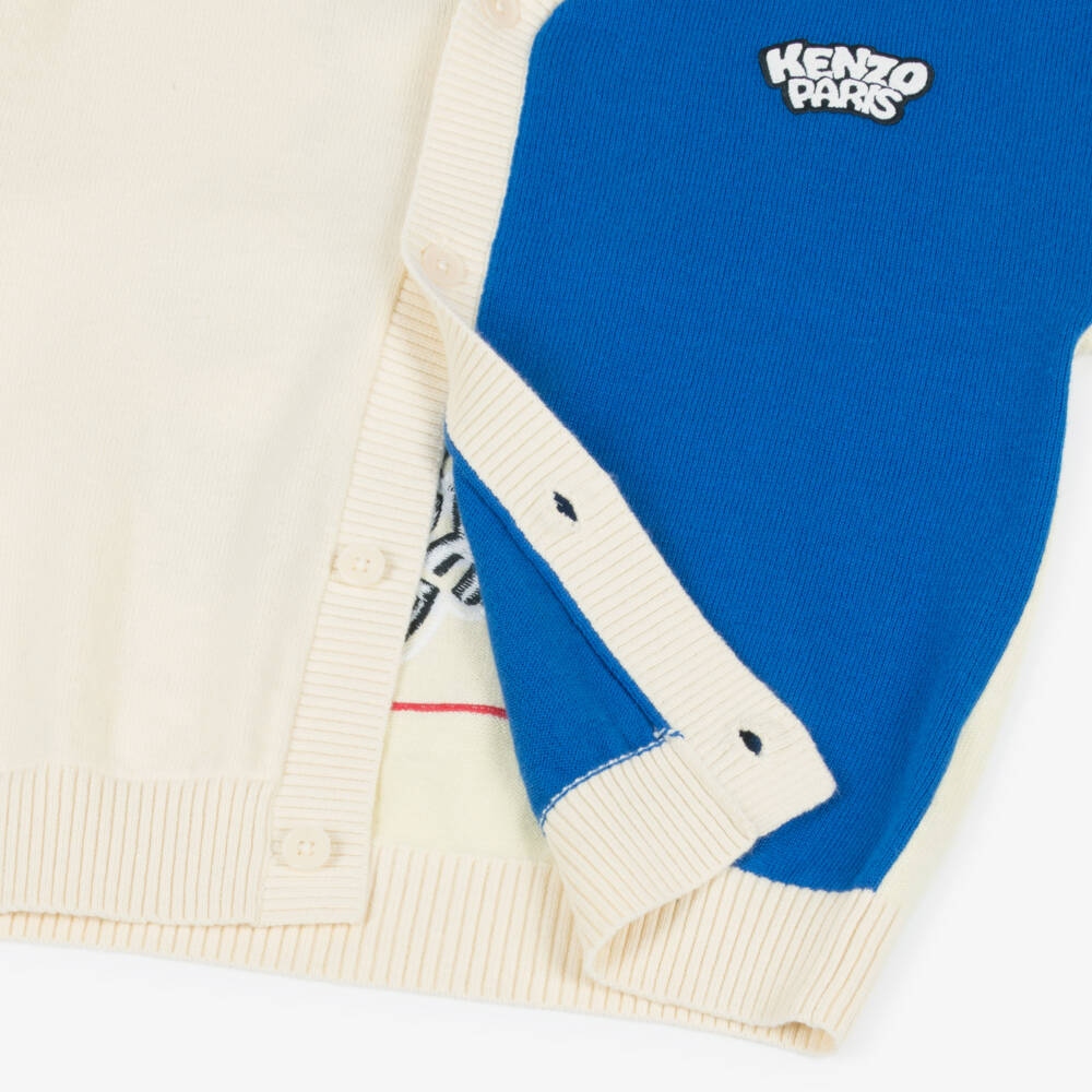 KENZO KIDS-Boys Colourblock Cotton Cardigan with Vintage Ice Cream Logo | Childrensalon