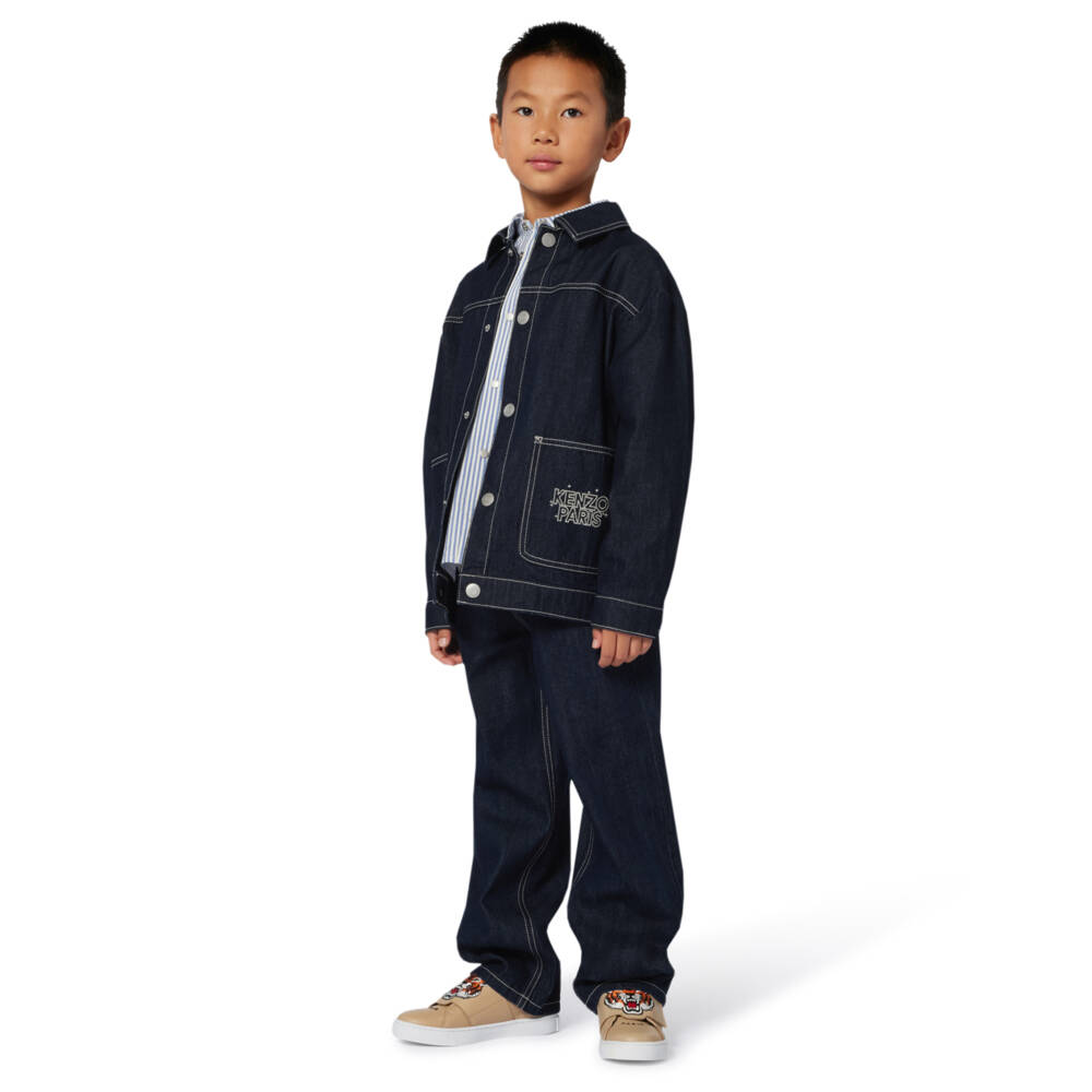KENZO KIDS-Boys Dark Blue Denim Jeans | Childrensalon