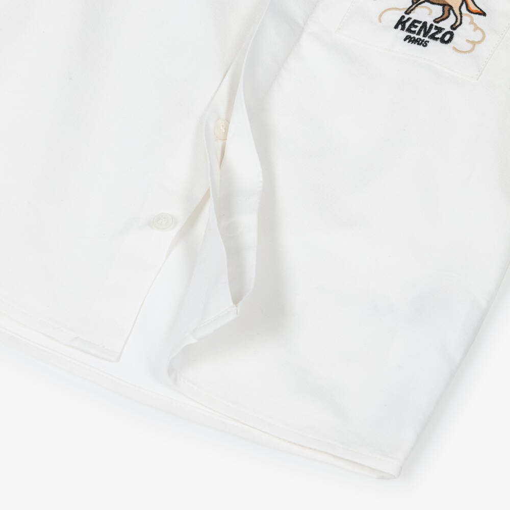 KENZO KIDS-قميص قطن لون عاجي للأولاد | Childrensalon