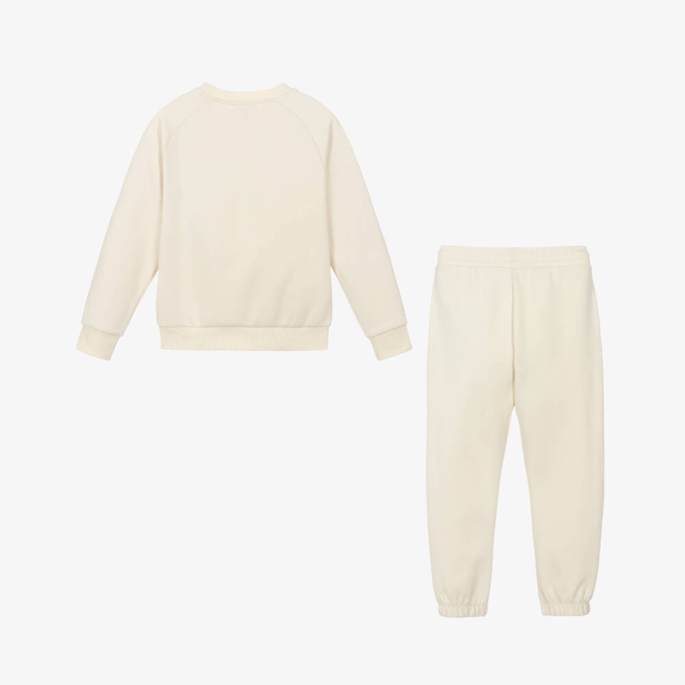 KENZO KIDS-Boys Ivory Piqué Jersey Elephant Tracksuit | Childrensalon