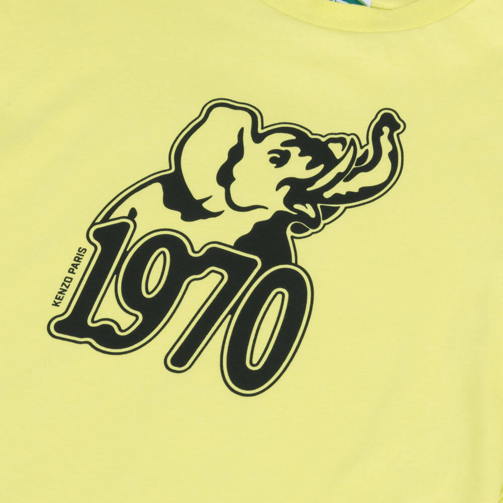 KENZO KIDS-Boys Lime Green 1970 Logo Cotton T-Shirt | Childrensalon