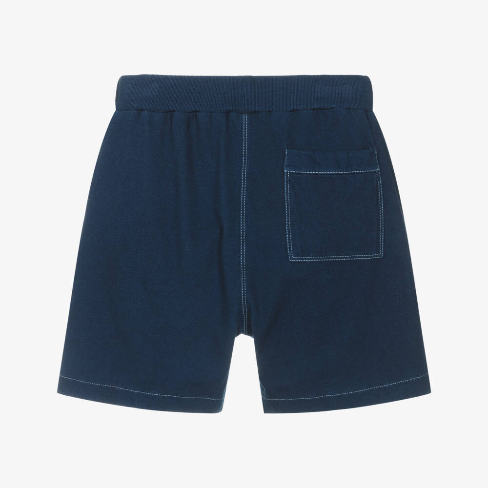 KENZO KIDS-Boys Navy Blue Cotton Elasticated Logo Shorts | Childrensalon