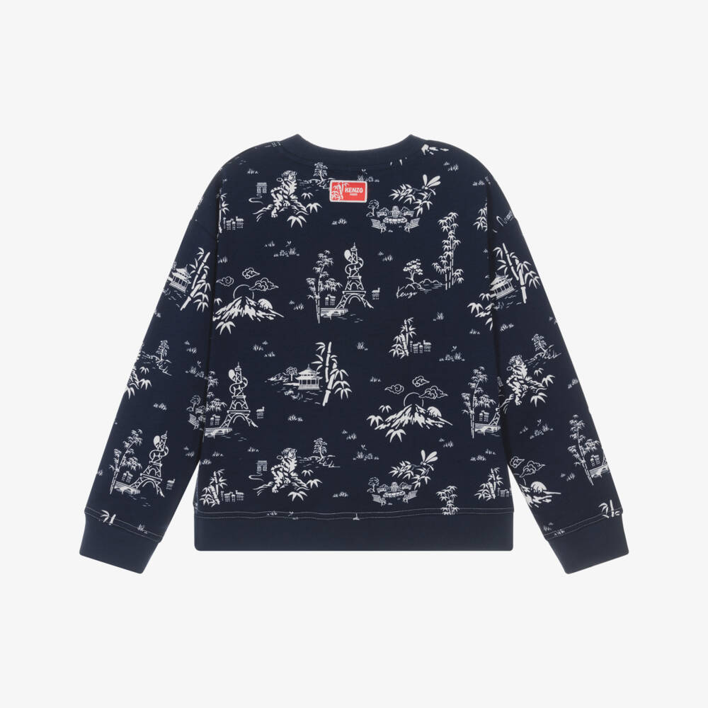 KENZO KIDS-Boys Navy Blue Garden Sweatshirt  | Childrensalon