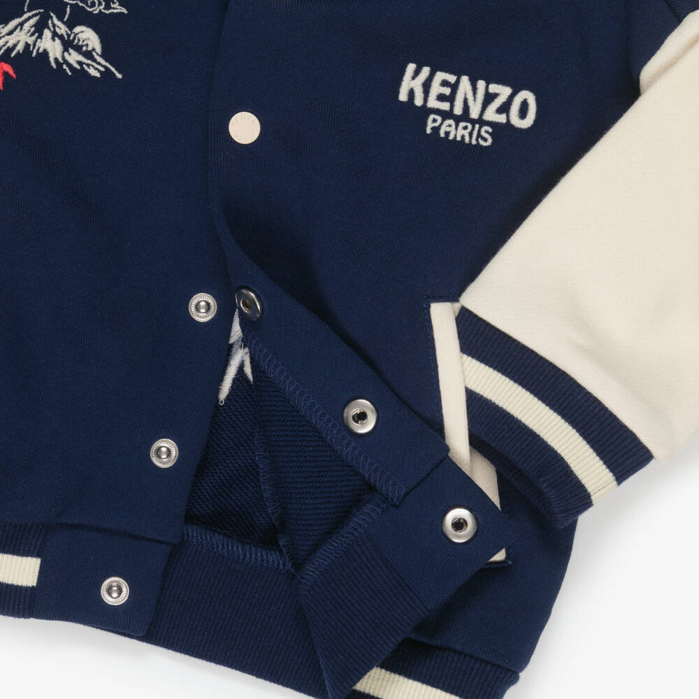 KENZO KIDS-Boys Navy Blue & Ivory Cotton Jersey Jacket & Trouser Set | Childrensalon