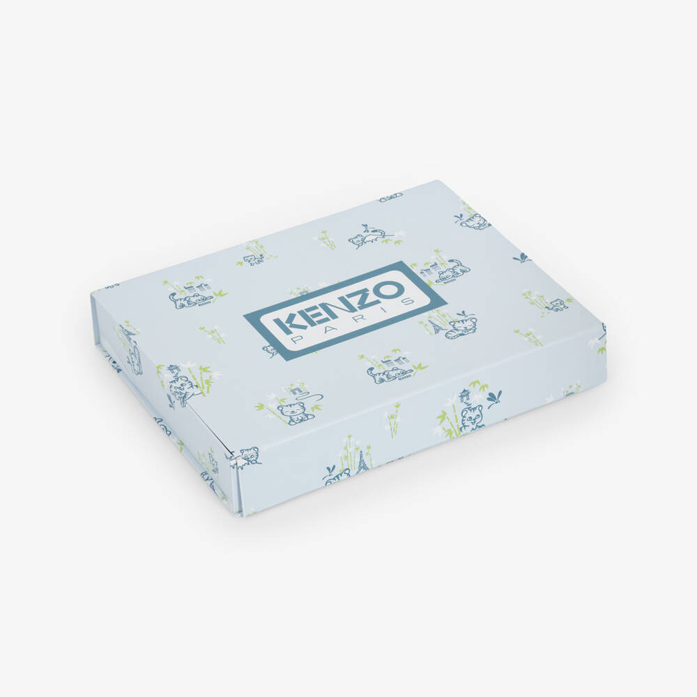 KENZO KIDS-طقم بيبي سوت بطبعة نمر لون أزرق فاتح للأولاد الرضع | Childrensalon