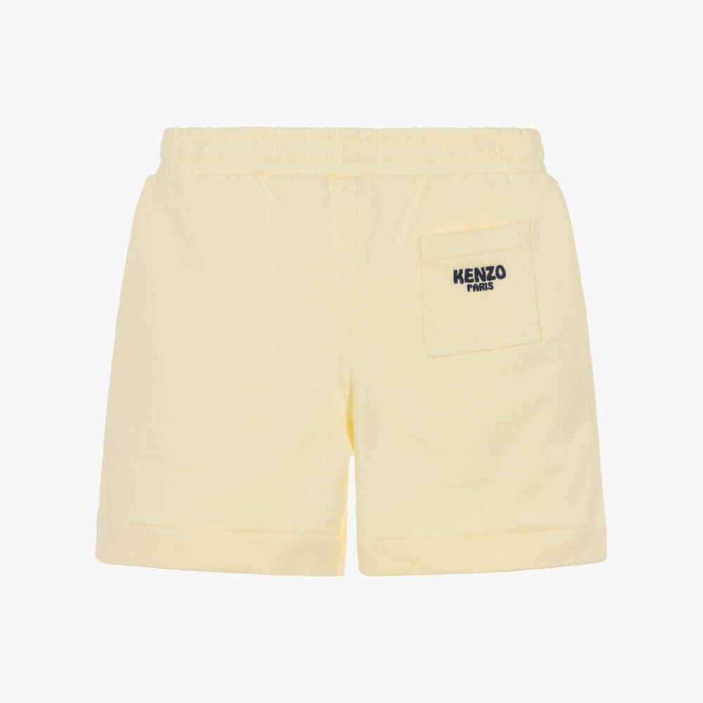 KENZO KIDS-Boys Pale Yellow Cotton Jersey Shorts | Childrensalon