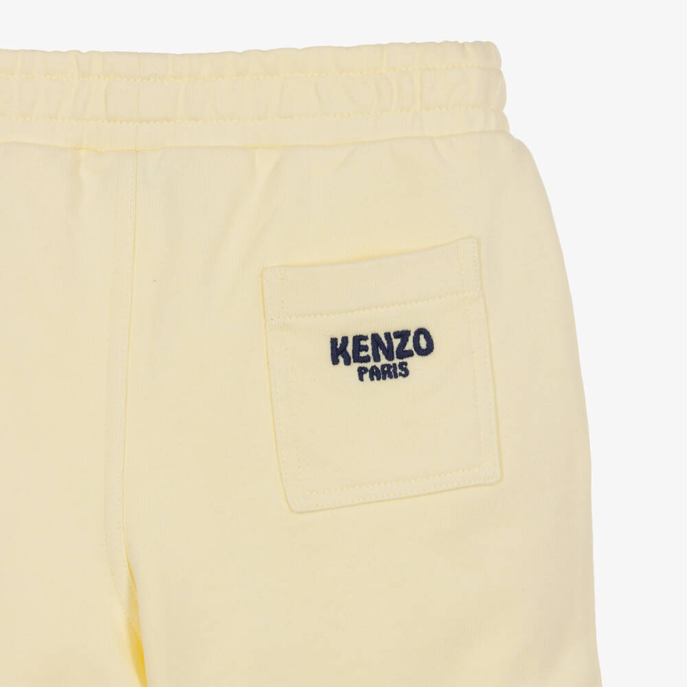 KENZO KIDS-Boys Pale Yellow Cotton Jersey Shorts | Childrensalon