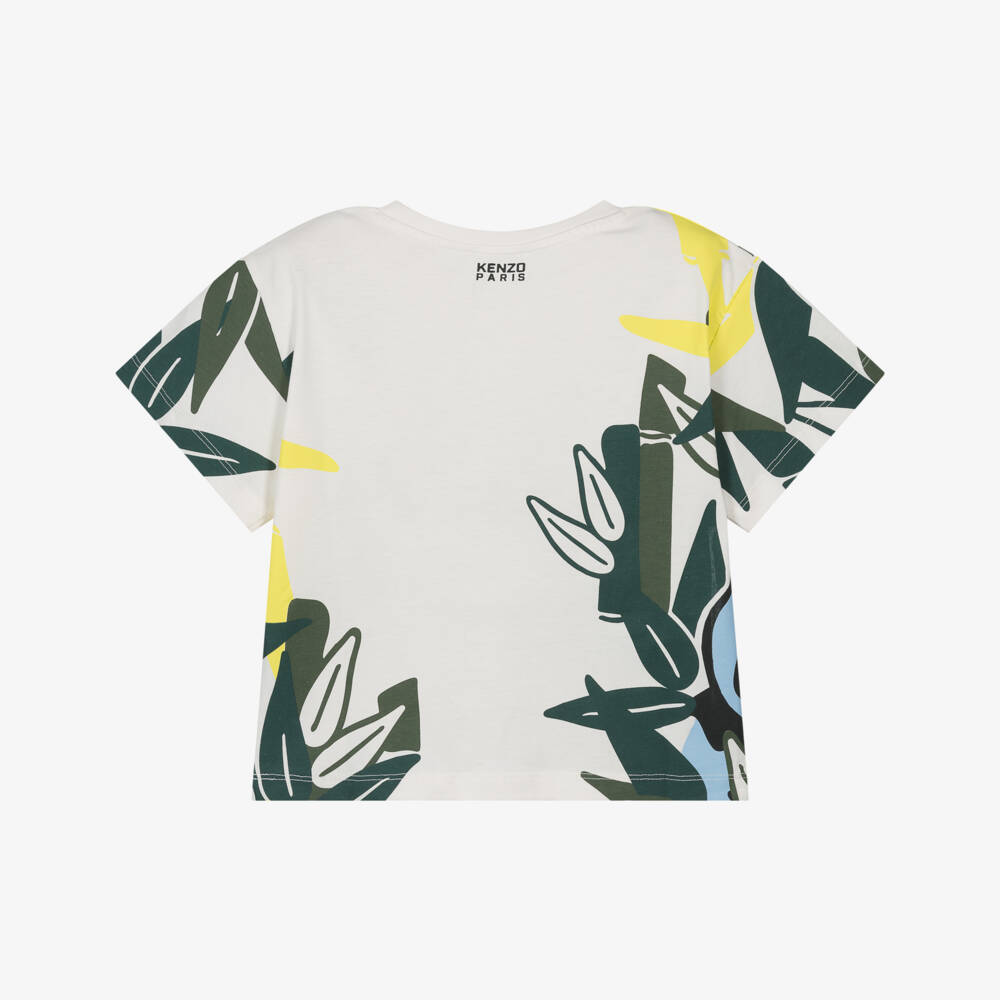 KENZO KIDS-Boys White Cotton Jungle Elephant T-Shirt | Childrensalon