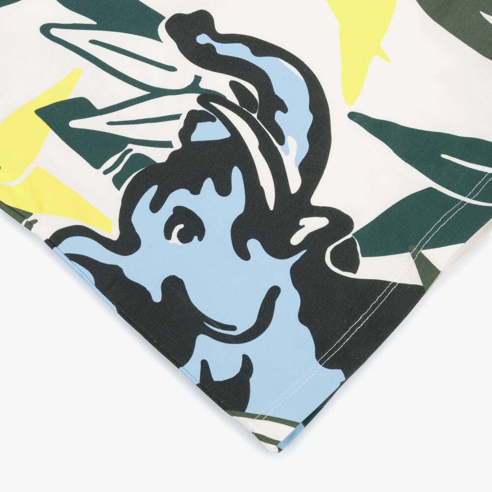 KENZO KIDS-Boys White Cotton Jungle Elephant T-Shirt | Childrensalon