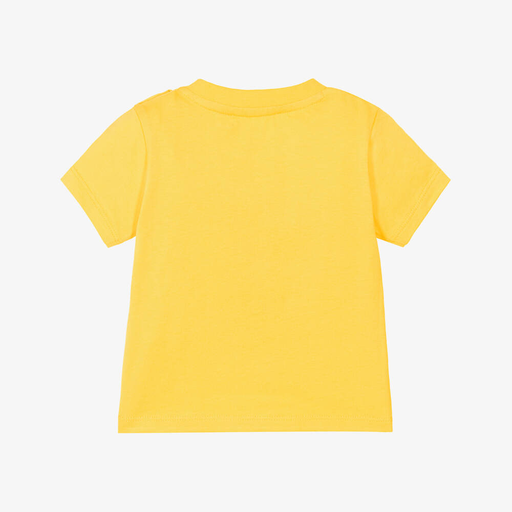 KENZO KIDS-Boys Yellow Cotton T-Shirt with Playful Leopard Print | Childrensalon