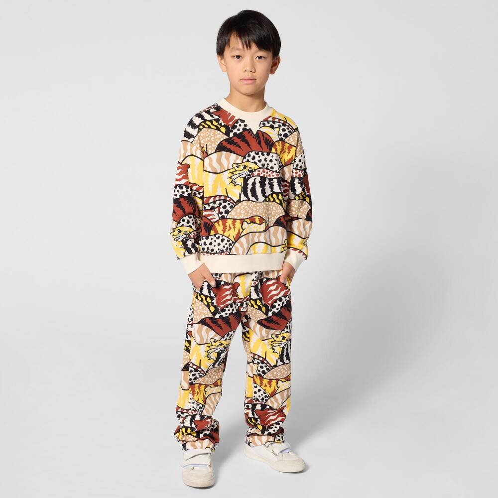 KENZO KIDS-Brown & Beige Animal Camouflage Sweatshirt | Childrensalon