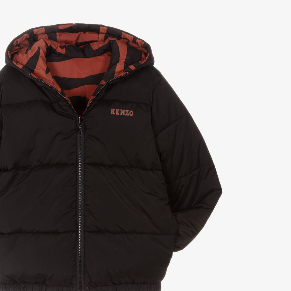 KENZO KIDS-Brown & Black Reversible Tiger Stripe Jacket | Childrensalon