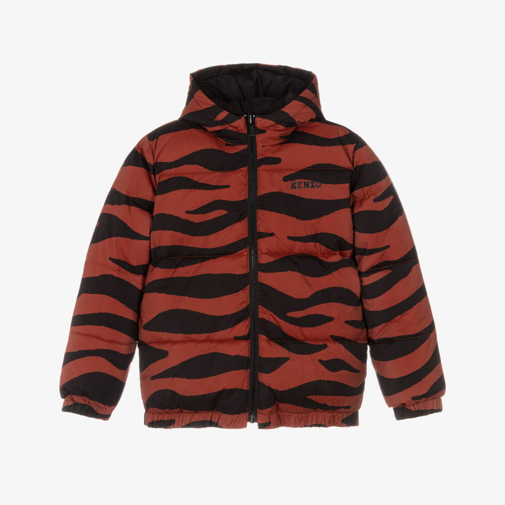 KENZO KIDS-Brown & Black Reversible Tiger Stripe Jacket  | Childrensalon