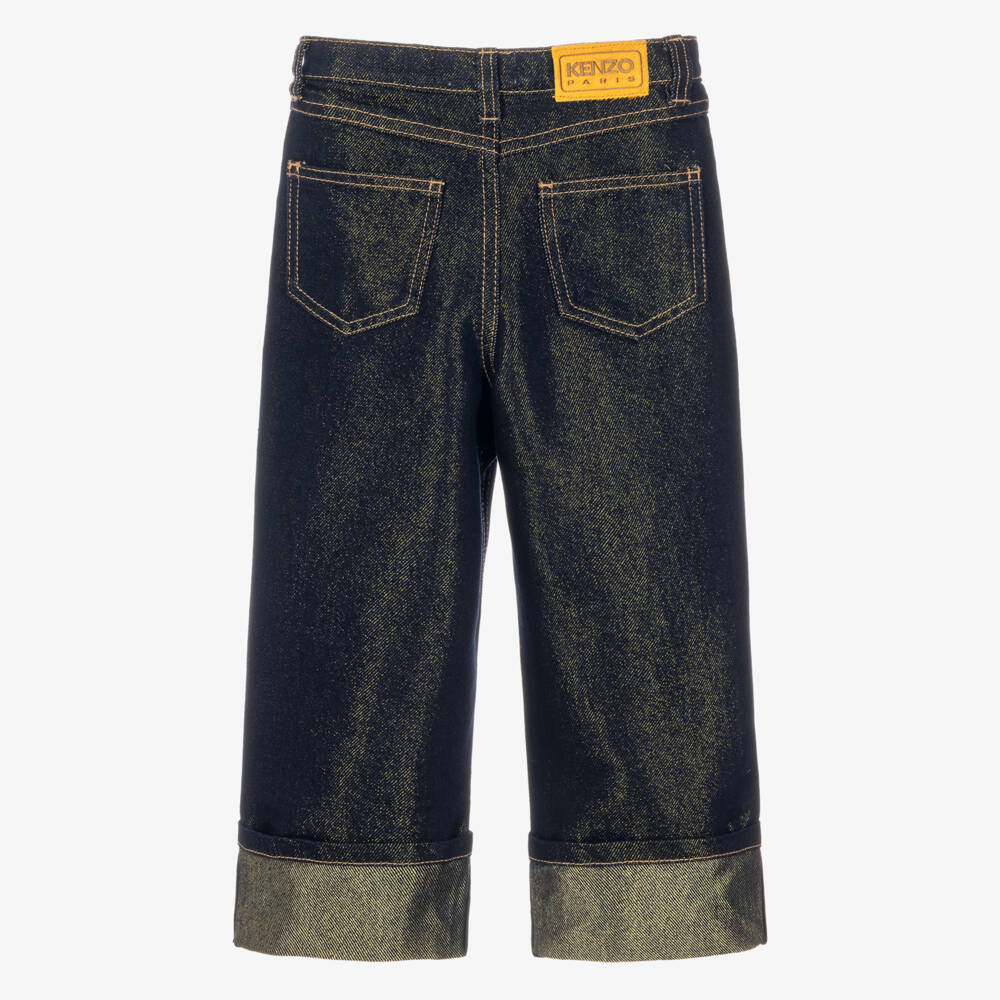 KENZO KIDS-Dark Blue & Gold Denim Jeans | Childrensalon